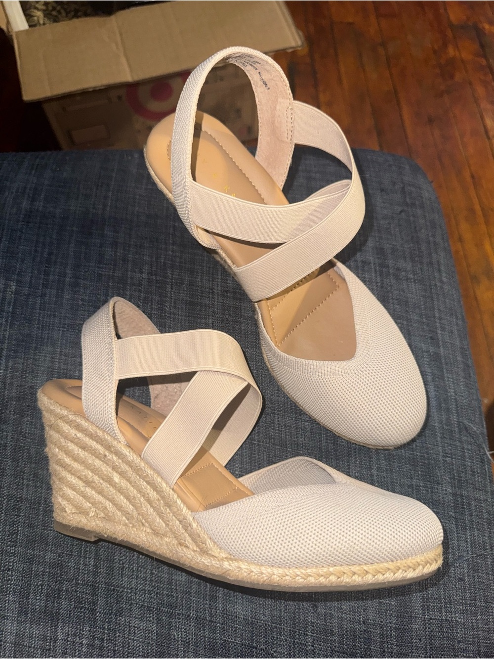 Kelly and Katie “Brynn” Espadrille Wedge Sandals - Cream